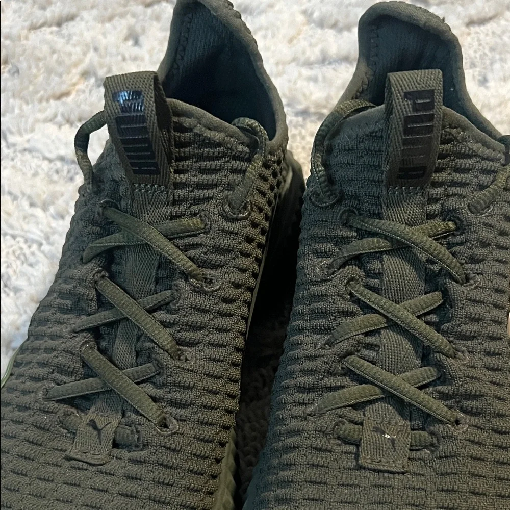 Puma Olive Green Knit Sneakers